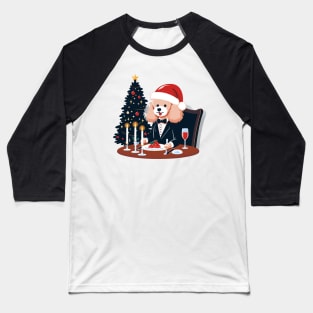 Poodle Dog Christmas Baseball T-Shirt